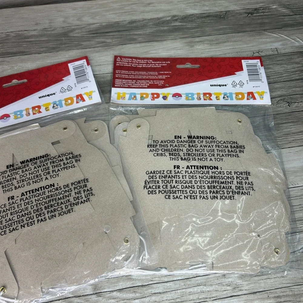 Pokémon Birthday Party Banner Happy Birthday Supply 6ft Set of 2